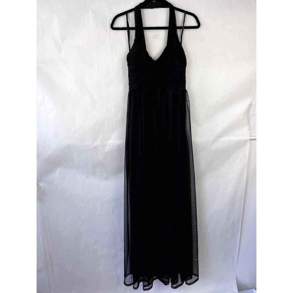 Calvin Klein Black Halter Neck Formal Dress Ruched Bust Size Small Sleeveless